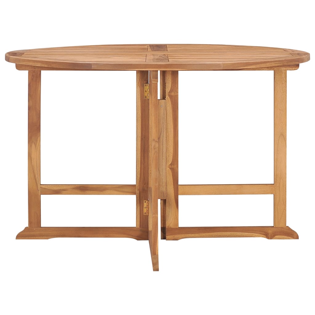 Tavolo Da Giardino Pieghevole Ø110X75 Cm In Massello Di Teak