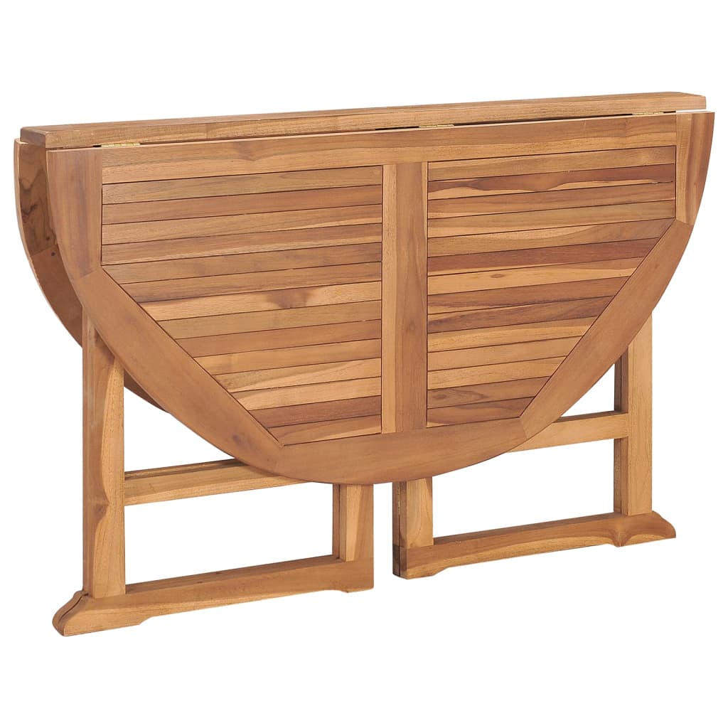 Tavolo Da Giardino Pieghevole Ø110X75 Cm In Massello Di Teak
