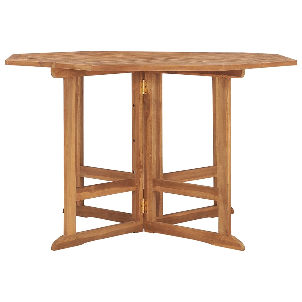 Tavolo Da Giardino Pieghevole Ø110X75 Cm In Massello Di Teak