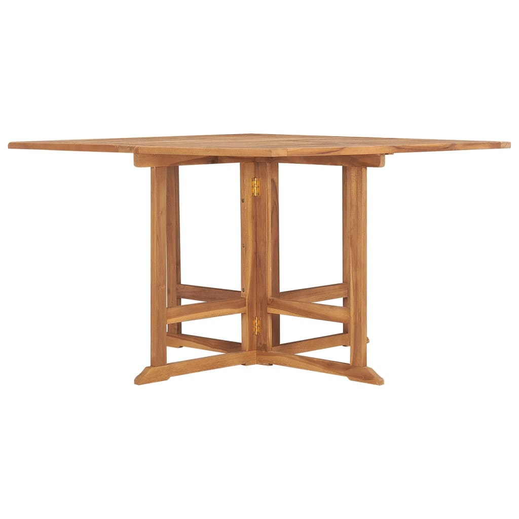 Tavolo Da Giardino Pieghevole Ø110X75 Cm In Massello Di Teak