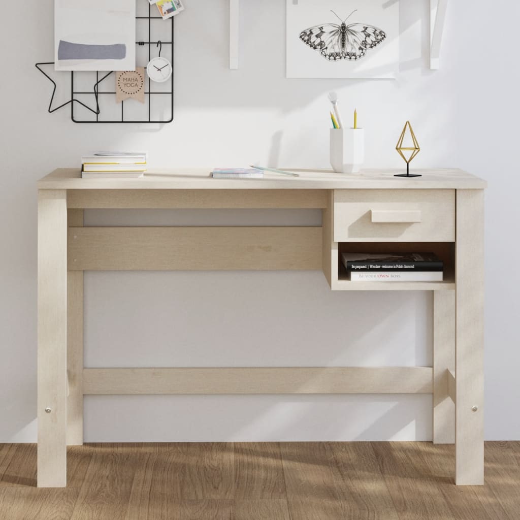 Scrivania Hamar 110X40X75 Cm In Legno Di Pino