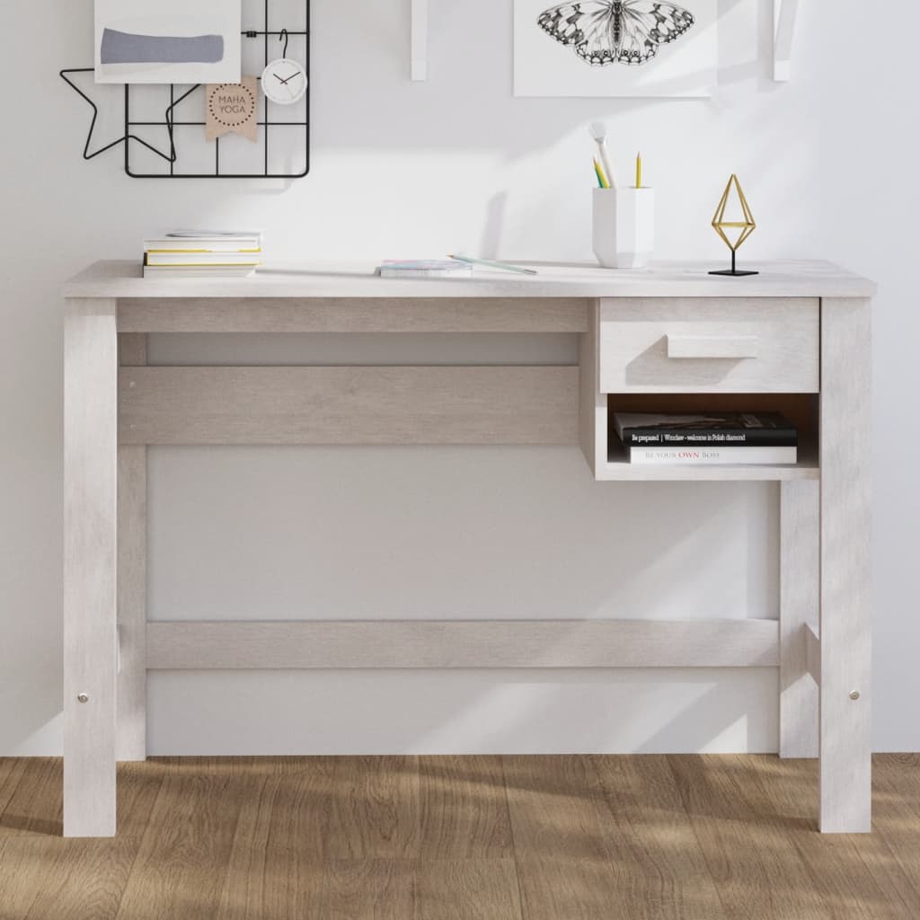 Scrivania Hamar 110X40X75 Cm In Legno Di Pino