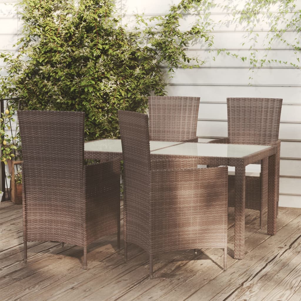 Set Mobili Da Pranzo Da Giardino 9Pz E Cuscini Polyrattan