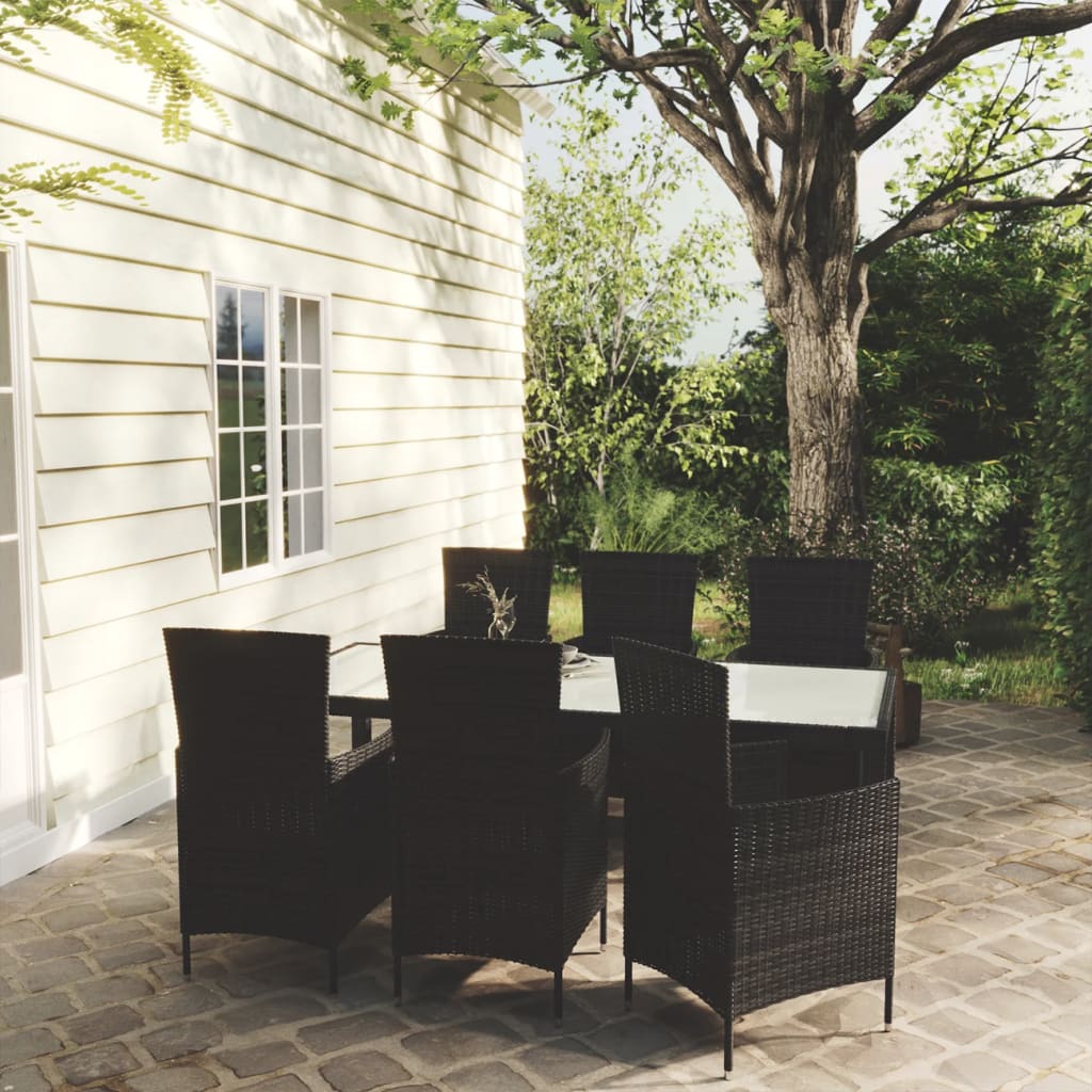 Set Mobili Da Pranzo Da Giardino 9Pz E Cuscini Polyrattan