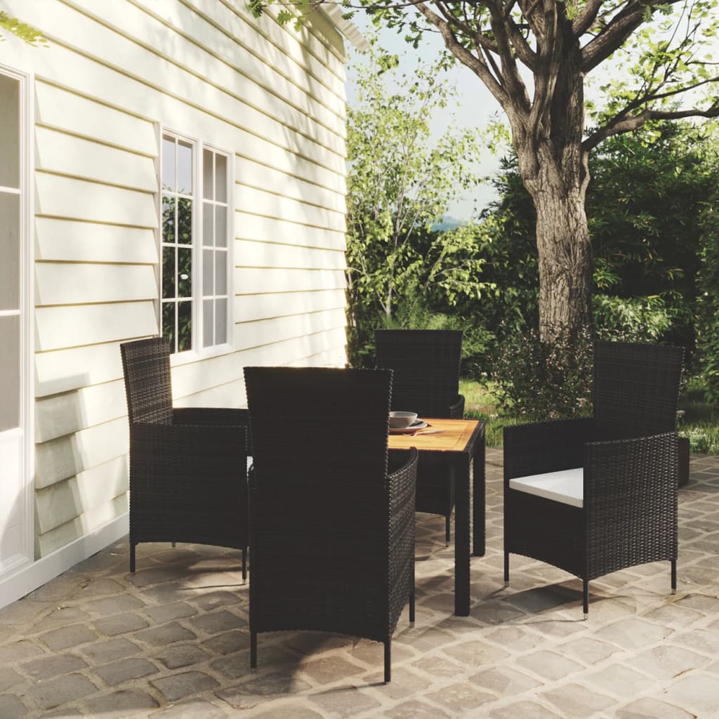 Set Mobili Da Pranzo Da Giardino 9Pz E Cuscini Polyrattan
