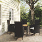 Set Mobili Da Pranzo Da Giardino 9Pz E Cuscini Polyrattan
