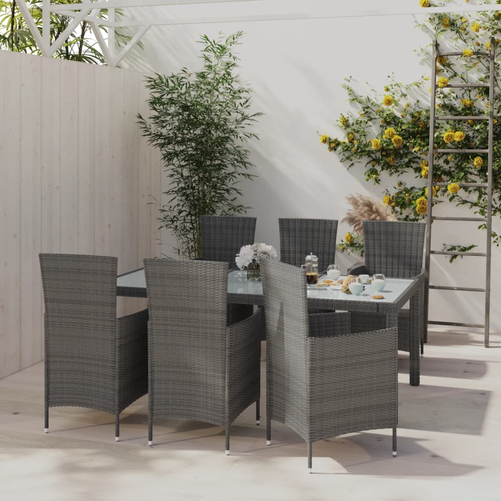Set Mobili Da Pranzo Da Giardino 9Pz E Cuscini Polyrattan