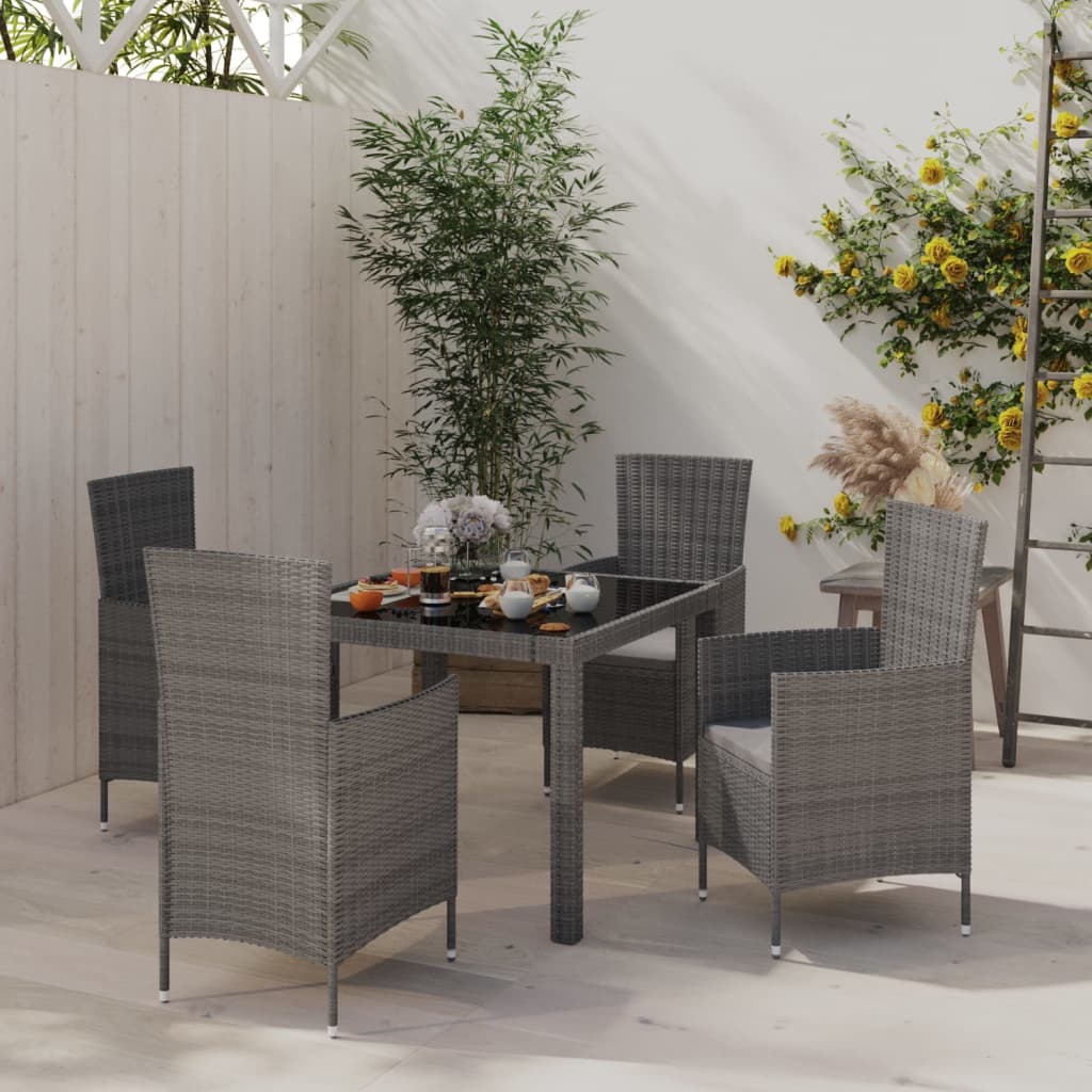 Set Mobili Da Pranzo Da Giardino 9Pz E Cuscini Polyrattan