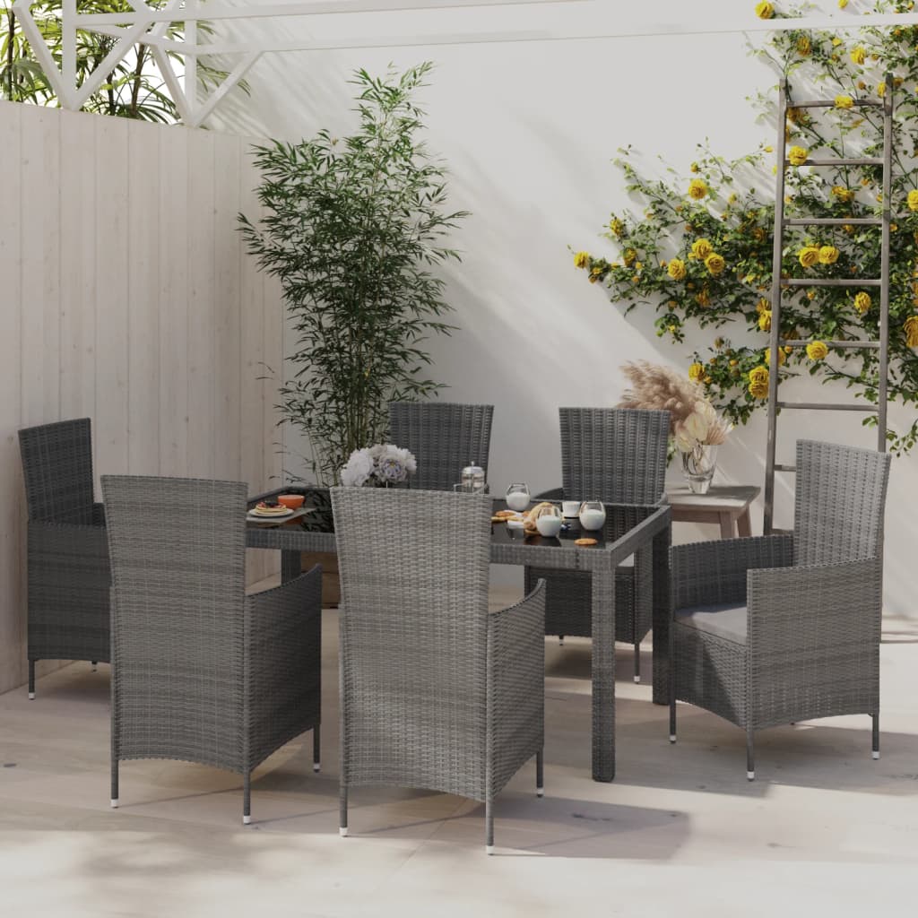 Set Mobili Da Pranzo Da Giardino 9Pz E Cuscini Polyrattan