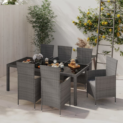 Set Mobili Da Pranzo Da Giardino 9Pz E Cuscini Polyrattan