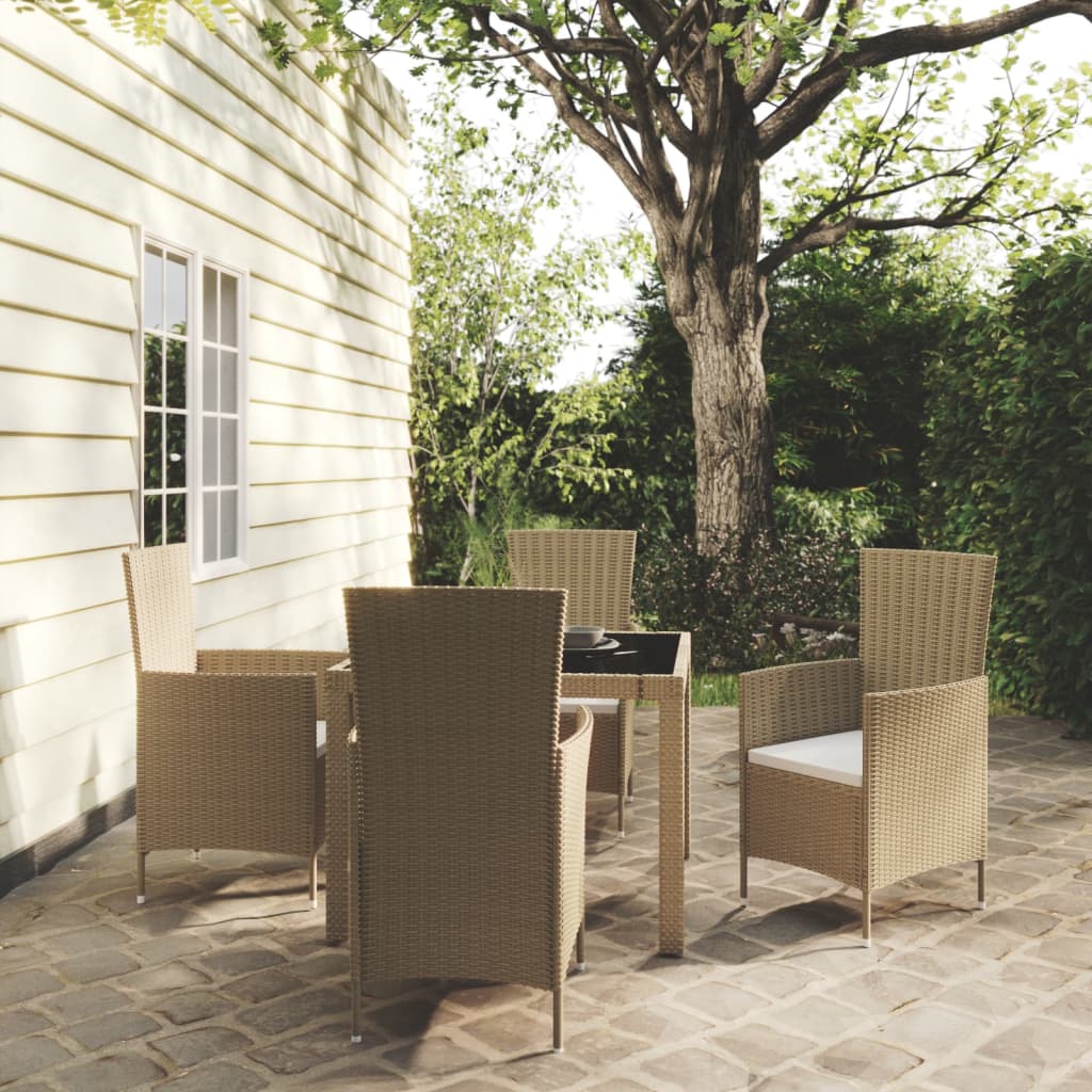 Set Mobili Da Pranzo Da Giardino 9Pz E Cuscini Polyrattan