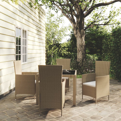Set Mobili Da Pranzo Da Giardino 9Pz E Cuscini Polyrattan