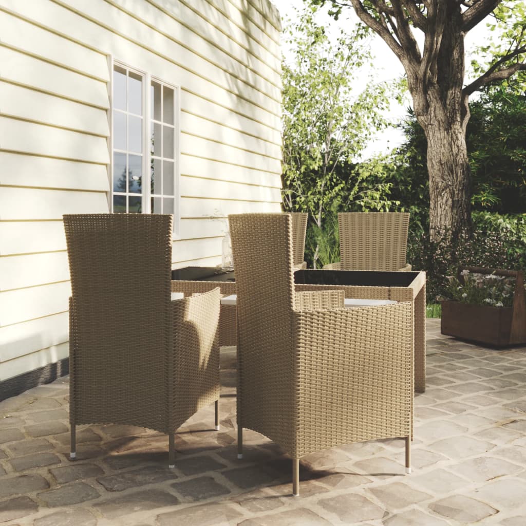 Set Mobili Da Pranzo Da Giardino 9Pz E Cuscini Polyrattan