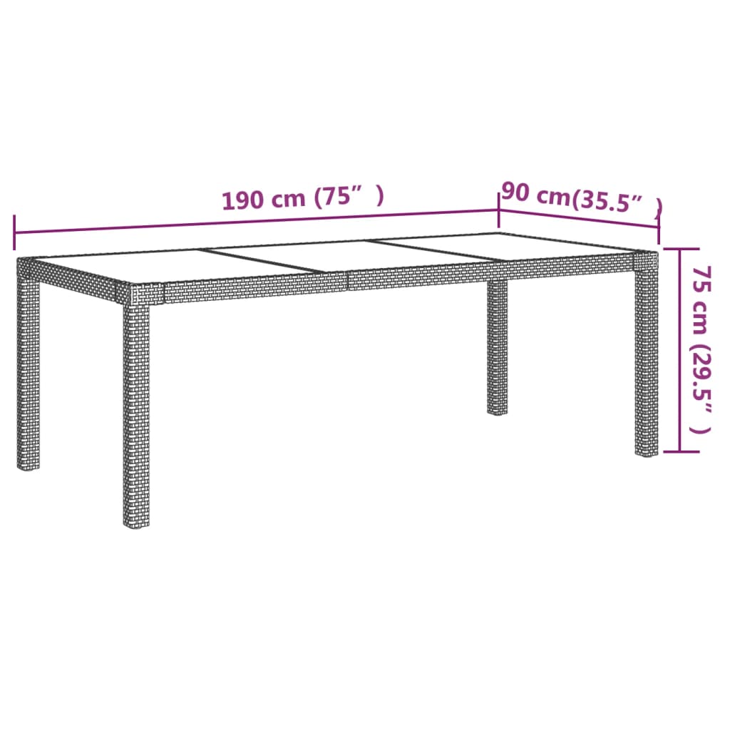 Set Mobili Da Pranzo Da Giardino 9Pz E Cuscini Polyrattan