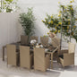 Set Mobili Da Pranzo Da Giardino 9Pz E Cuscini Polyrattan