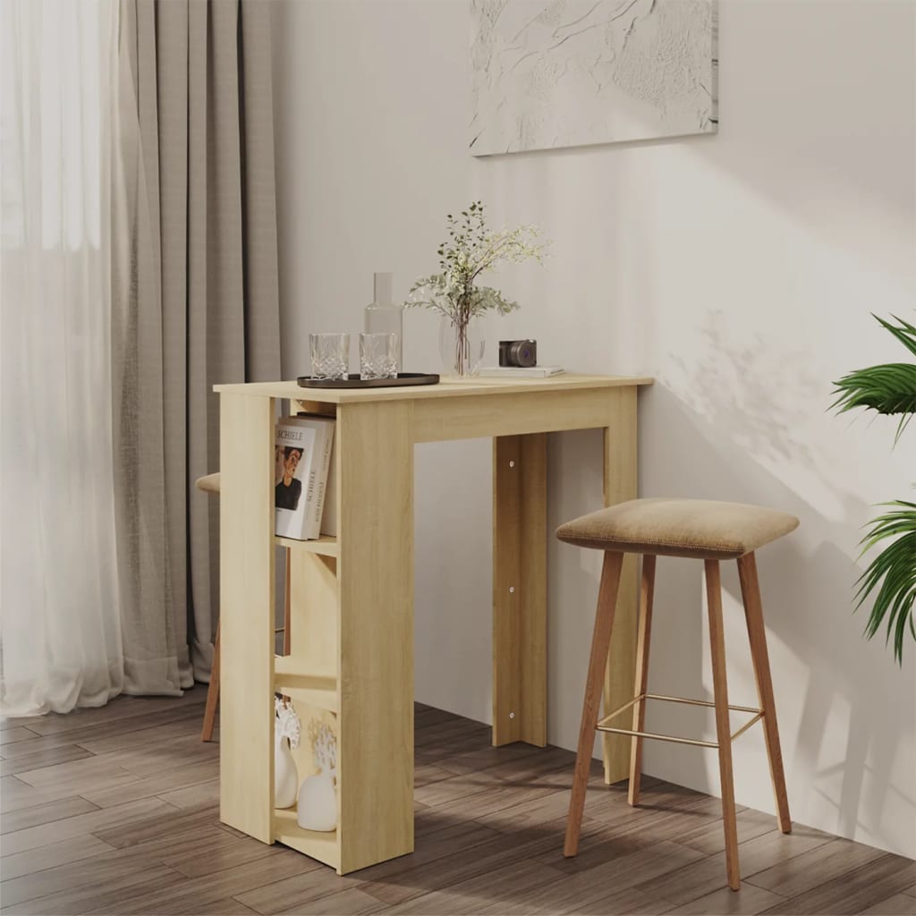 Tavolo Bar Con Ripiano Antico 102X50X103,5 Cm Truciolato