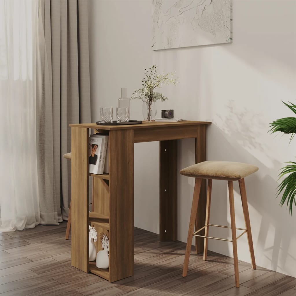 Tavolo Bar Con Ripiano Antico 102X50X103,5 Cm Truciolato