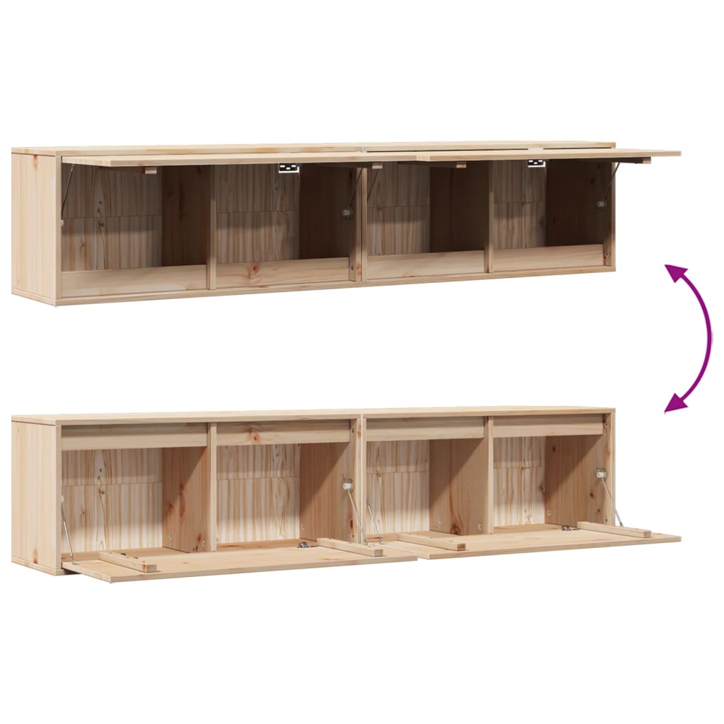 Pensili 2 Pz 80X30X35 Cm In Legno Massello Di Pino