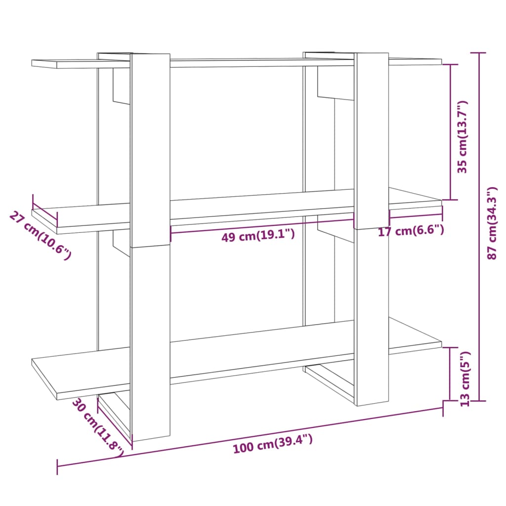 Libreria/Divisorio 100X30X87 Cm