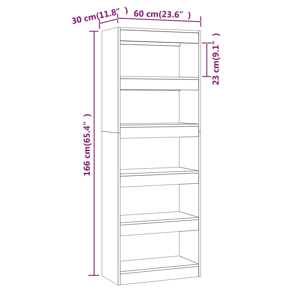 Libreria/Divisorio 60X30X166 Cm In Truciolato