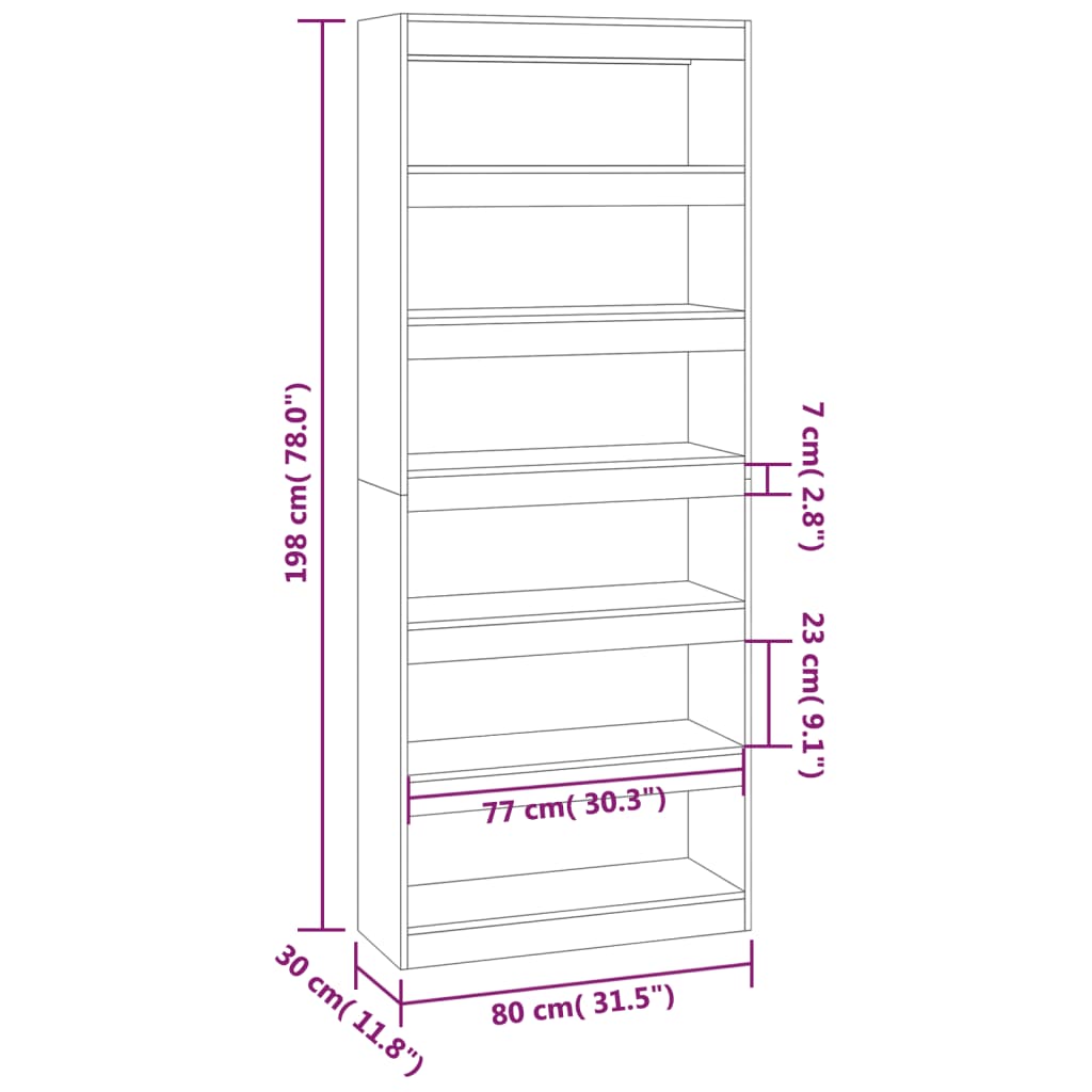 Libreria/Divisorio 80X30X198 Cm In Truciolato