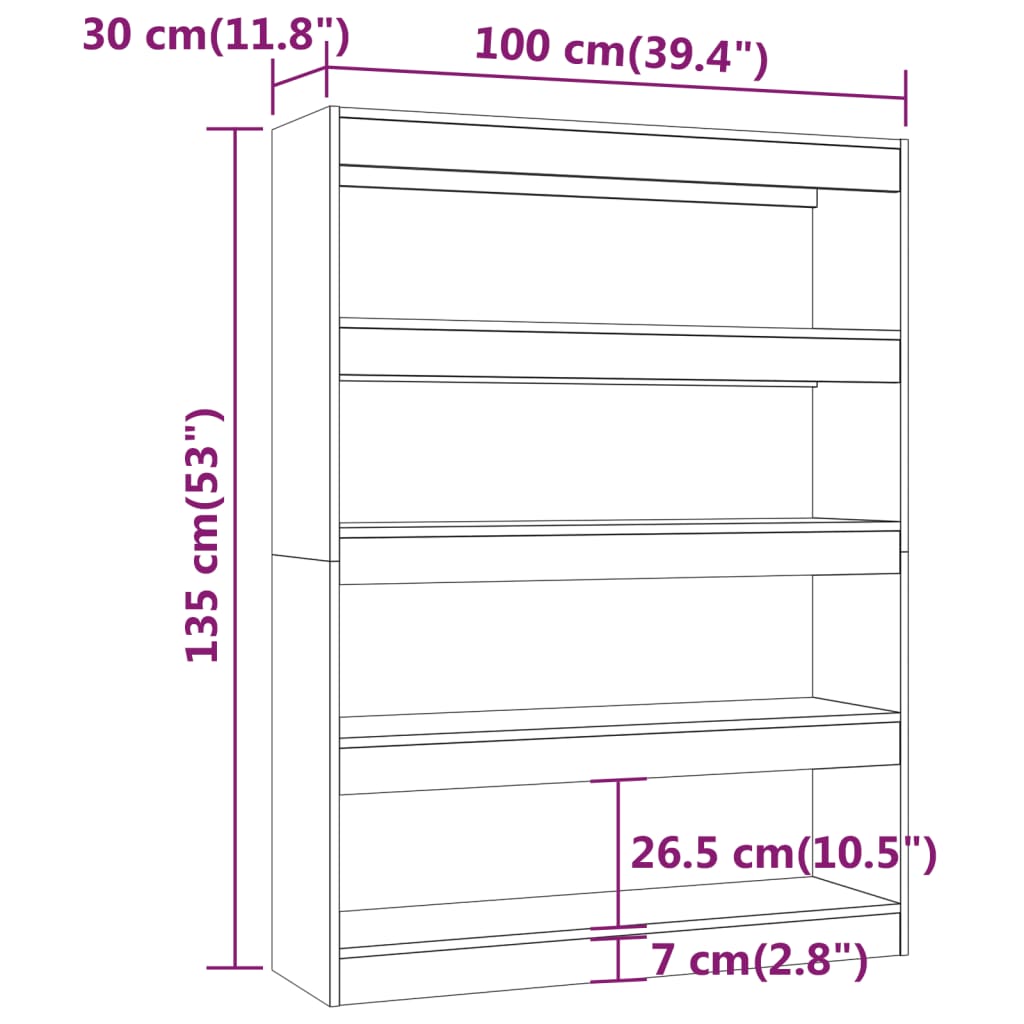 Libreria/Divisorio 100X30X135 Cm