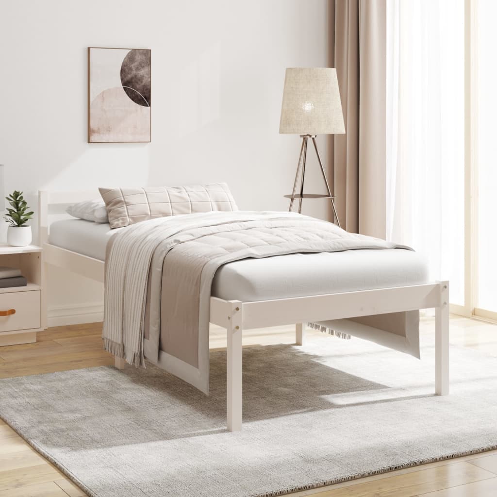 Letto Per Anziani Marrone Cera Legno Massello Di Pino