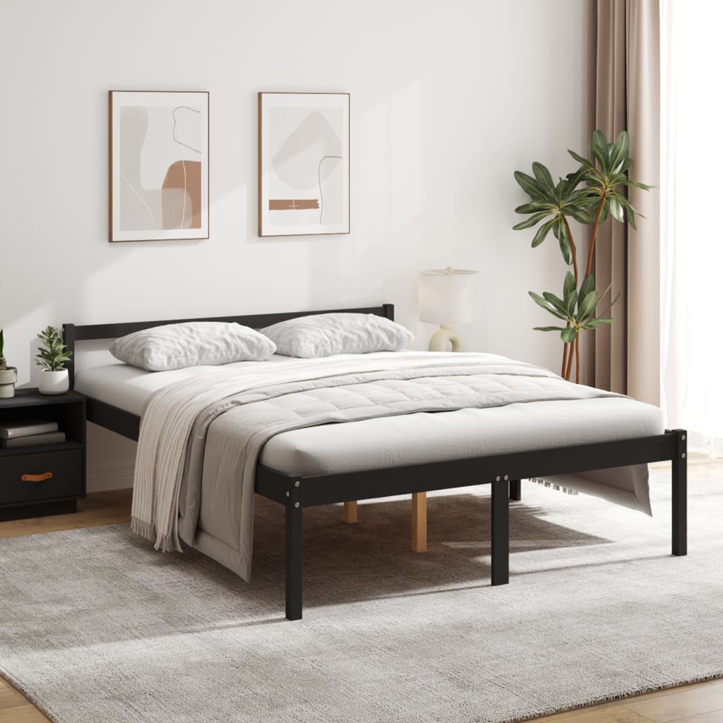 Letto Per Anziani Marrone Cera Legno Massello Di Pino