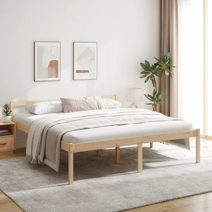 Letto Per Anziani Marrone Cera Legno Massello Di Pino