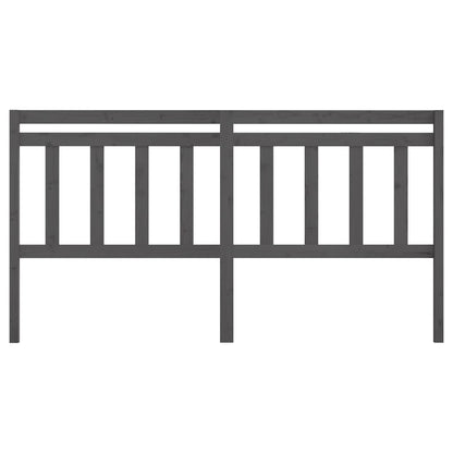 Testiera Per Letto Grigia 186X4X100Cm In Legno Massello Di Pino