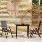 Set Mobili Da Pranzo Per Giardino 7 Pz Nero