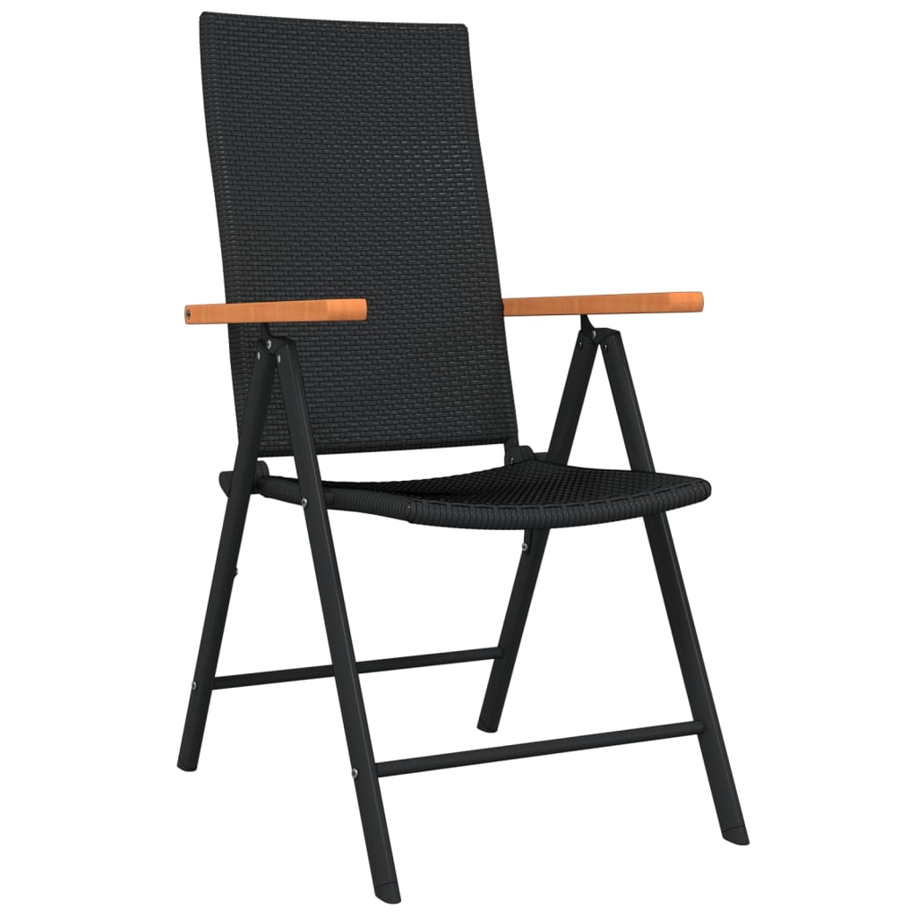 Set Mobili Da Pranzo Per Giardino 7 Pz Nero