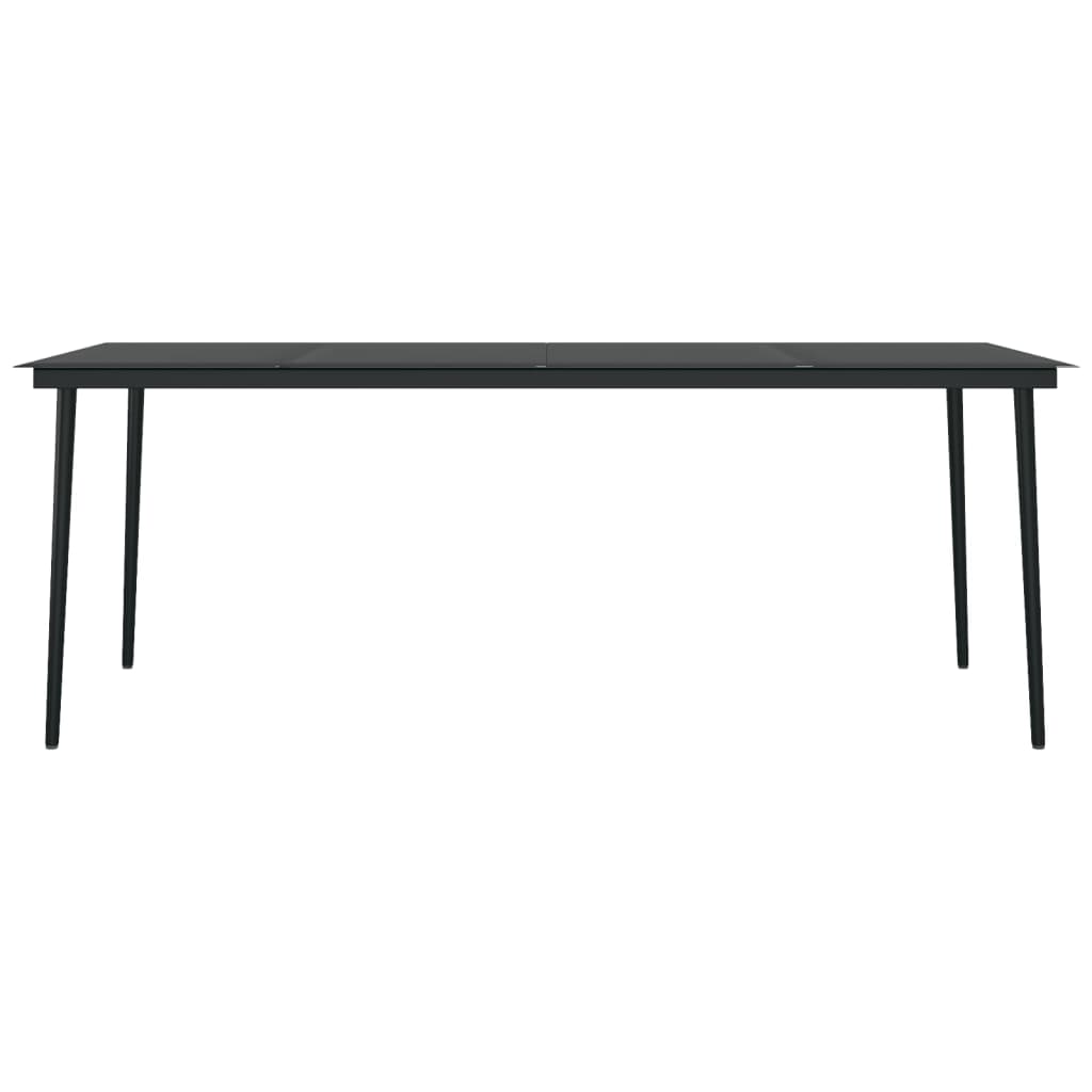 Set Mobili Da Pranzo Per Giardino 7 Pz Nero