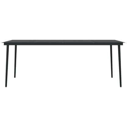 Set Mobili Da Pranzo Per Giardino 7 Pz Nero