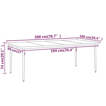 Set Mobili Da Pranzo Per Giardino 7 Pz Nero