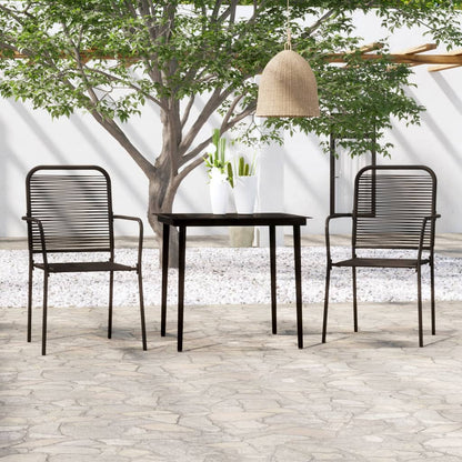 Set Mobili Da Pranzo Per Giardino 5 Pz Nero