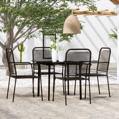 Set Mobili Da Pranzo Per Giardino 5 Pz Nero