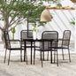 Set Mobili Da Pranzo Per Giardino 5 Pz Nero