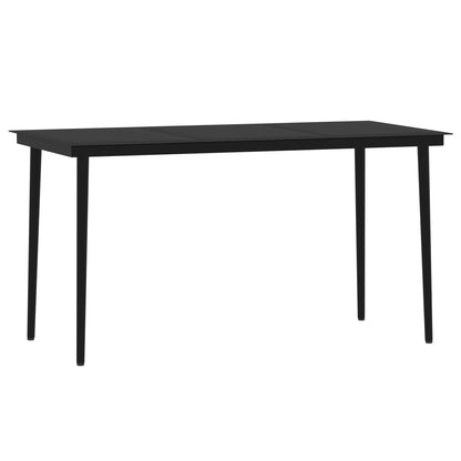 Set Mobili Da Pranzo Per Giardino 5 Pz Nero