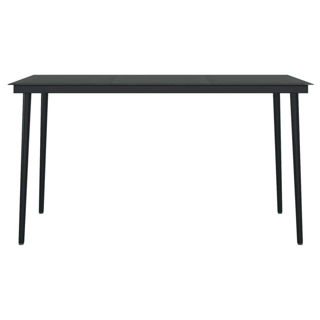 Set Mobili Da Pranzo Per Giardino 5 Pz Nero