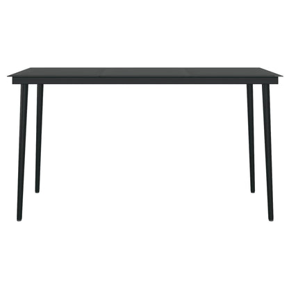 Set Mobili Da Pranzo Per Giardino 5 Pz Nero