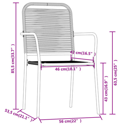Set Mobili Da Pranzo Per Giardino 5 Pz Nero