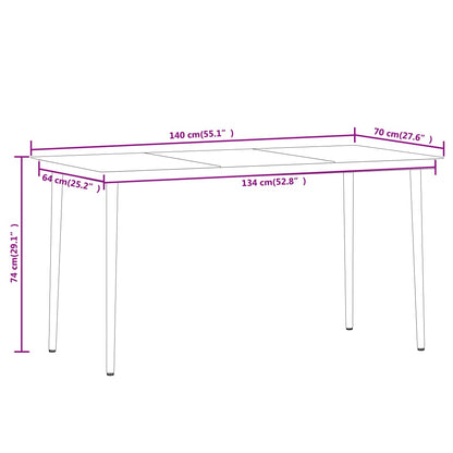 Set Mobili Da Pranzo Per Giardino 5 Pz Nero