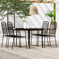 Set Mobili Da Pranzo Per Giardino 5 Pz Nero
