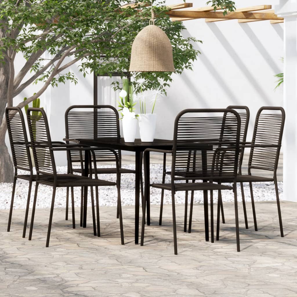 Set Mobili Da Pranzo Per Giardino 5 Pz Nero