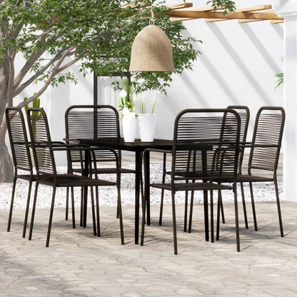 Set Mobili Da Pranzo Per Giardino 5 Pz Nero