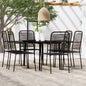 Set Mobili Da Pranzo Per Giardino 5 Pz Nero
