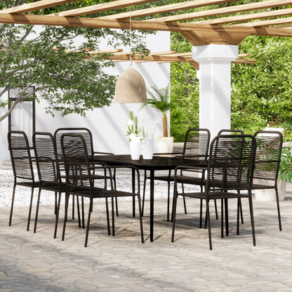 Set Mobili Da Pranzo Per Giardino 5 Pz Nero