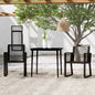 Set Mobili Da Pranzo Per Giardino 7 Pz Nero