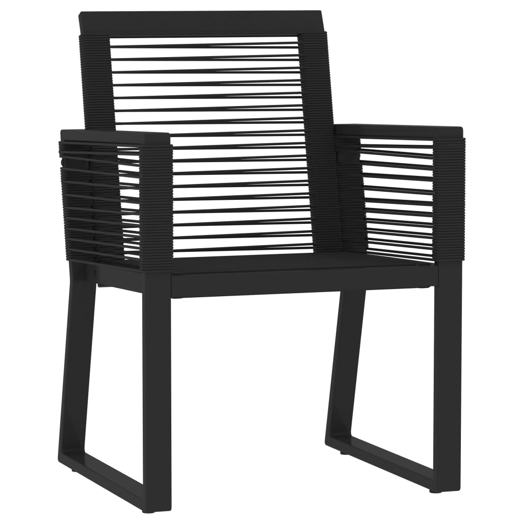 Set Mobili Da Pranzo Per Giardino 7 Pz Nero